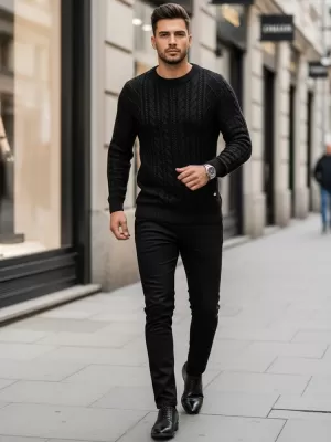 Herrenpullover DSTREET WX1926 SCHWARZ