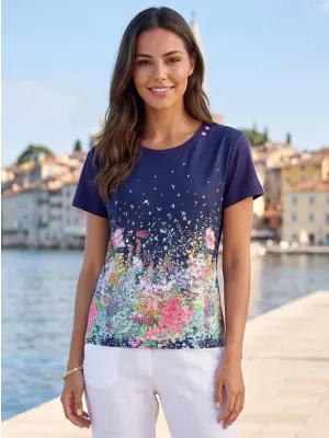 Damen-T-Shirt ALTISPORT HELINA DUNKELBLAU