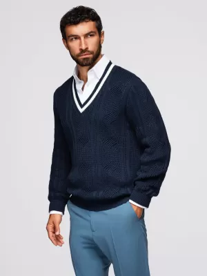 Herrenpullover OMBRE OM-SWSW-0151 MARINEBLAU