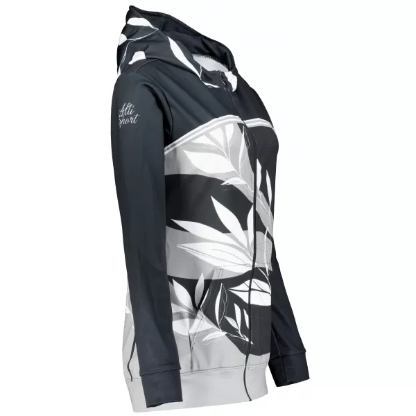  Hochwertiges Damen-Sweatshirt mit Reißverschluss ALTISPORT VOJ/ALW128MI02 SCHWARZ UND WEIß 