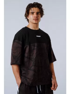 Übergroßes T-Shirt POWER 898 DARK BROWN CAMO Nebbia
