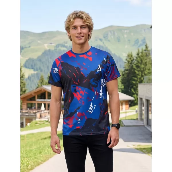  Premium-T-Shirt für Herren ALTISPORT VOJ/ALM131TR01 BLAU/SCHWARZ 