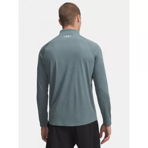  Herren-T-Shirt UNDER ARMOUR UA TECH TEXTURED 1/2 ZIP 1382797-587 BLAU 