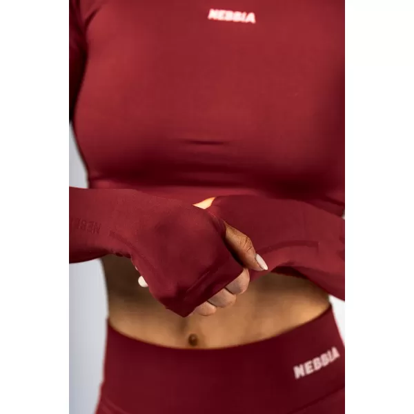  Nahtloses Crop-Top mit langen Ärmeln POWER 892 RED Nebbia 