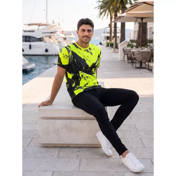  Premium-T-Shirt für Herren ALTISPORT VOJ/ALM131TR01 FLUOGELB/SCHWARZ 