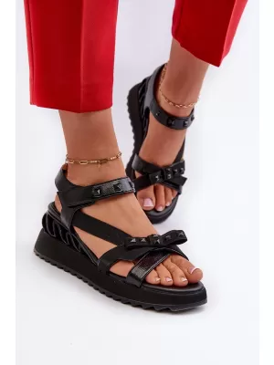 Damensandalen D&A CR956 SCHWARZ