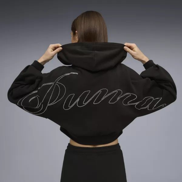  Damen-Sweatshirt PUMA ESS GRAPHIC BEDAZZLED HOODIE 635394_01 PUMA SCHWARZ 