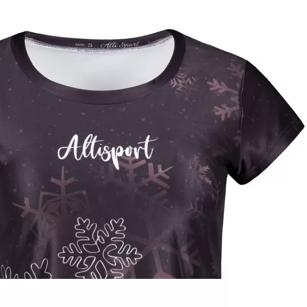  Premium-Weihnachts-T-Shirt für Damen ALTISPORT VOJ/ALWVN8TR06 BRAUN 