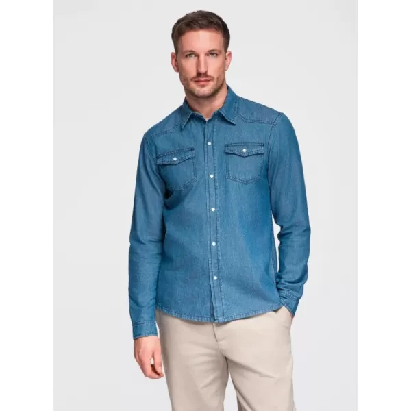  Herrenhemd OMBRE OM-SHDS-0210 BLAU 