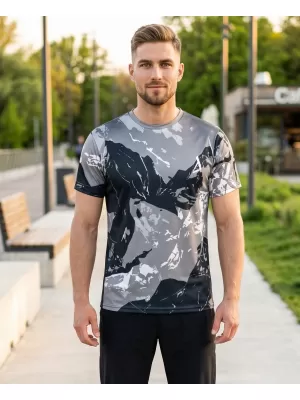 Premium-T-Shirt für Herren ALTISPORT VOJ/ALM131TR01 GRAU/SCHWARZ