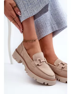 Damenmokassins D&A TW117 BEIGE
