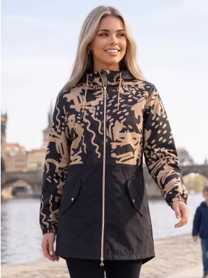 Damenjacke KIXMI ZIANA SCHWARZ/BEIGE