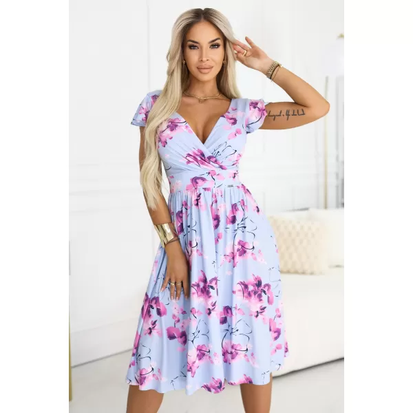  Kleid NUMOCO 425-14 BLAU MIT BLUMEN 