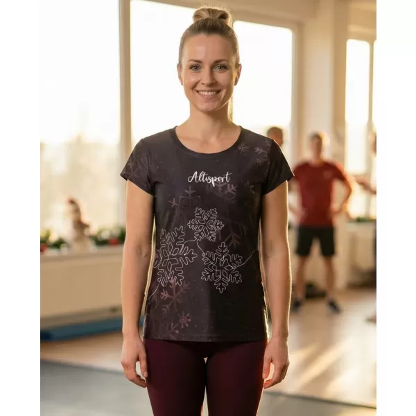  Premium-Weihnachts-T-Shirt für Damen ALTISPORT VOJ/ALWVN8TR06 BRAUN 