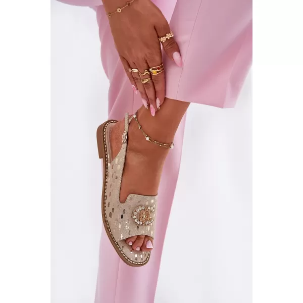  Damensandalen S.BARSKI KV51-096 HELLES GOLD 