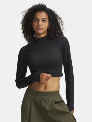 Damen-T-Shirt UNDER ARMOUR MERIDIAN SUEDE EFFECT LS 6007020-001 SCHWARZ