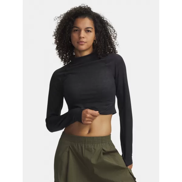  Damen-T-Shirt UNDER ARMOUR MERIDIAN SUEDE EFFECT LS 6007020-001 SCHWARZ 