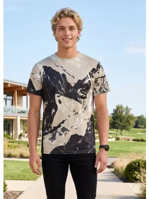 Premium-T-Shirt für Herren ALTISPORT VOJ/ALM131TR01 BEIGE/SCHWARZ