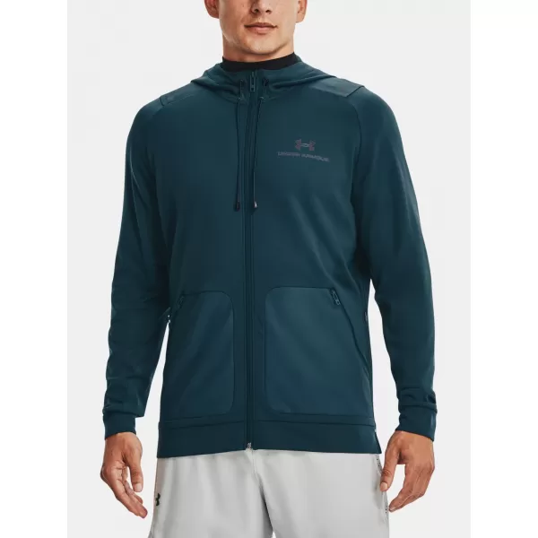  Herren-Sweatshirt UNDER ARMOUR RUSH ALL PURPOSE FZ HD BLAU 