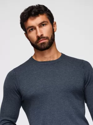 Herrenpullover OMBRE OM-SWBS-0106 MARINEBLAU MELIERT