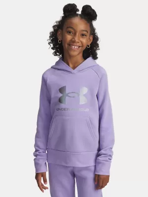 Sweatshirt für Mädchen UNDER ARMOUR UA RIVAL FLC SHIMMER HDY 6004118-538 LILA