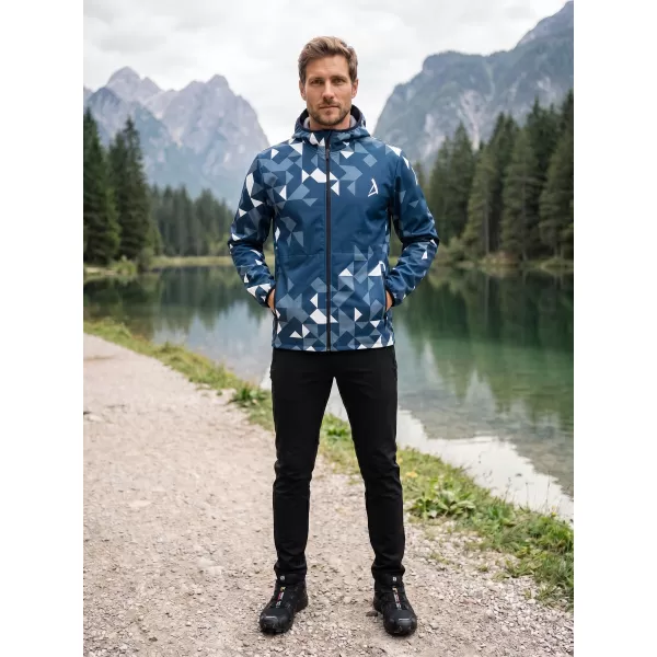  Premium-Softshelljacke für Herren ALTISPORT VOJ/ALM108JACK01 MARINEBLAU/WEIß 