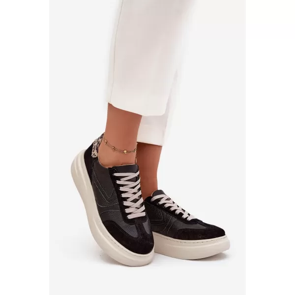  Damen-Sneaker ZAZOO N1263 BEIGE/SCHWARZ 