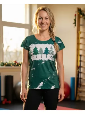 Premium-Weihnachts-T-Shirt für Damen ALTISPORT VOJ/ALWVN4TR06 GRÜN