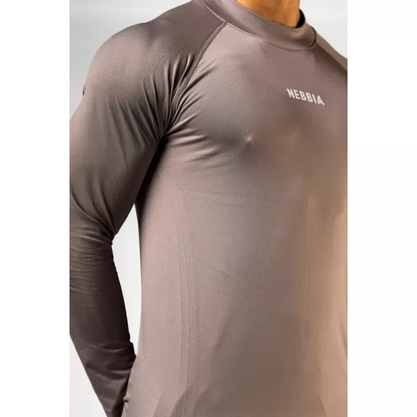  Nahtloses T-Shirt mit langen Ärmeln POWER 901 LIGHT BROWN ASH Nebbia 
