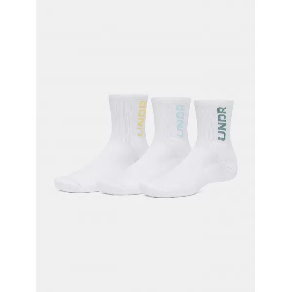  Socken UNDER ARMOUR UA 3-MAKER 3PK MID-CREW 1373084-106 WEIß 