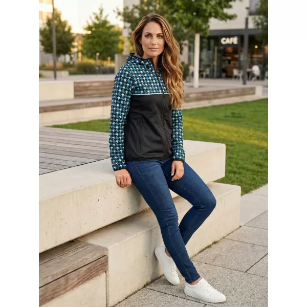  Premium-Softshelljacke für Damen ALTISPORT VOJ/ALW048JACK01 SCHWARZ UND BLAU 
