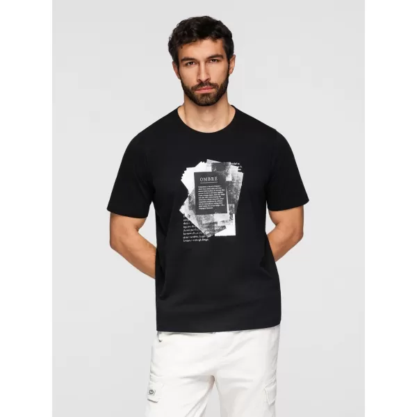  Herren-T-Shirt OMBRE OM-TSPT-0261 SCHWARZ 