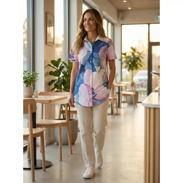  Premium-Shirt für Damen ALTISPORT VOJ/ALW117KOS01 BLAU/ROSA 