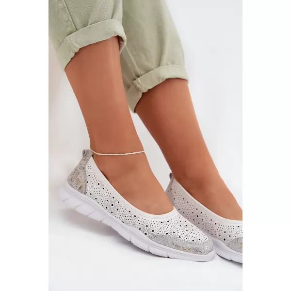  Ballerinas für Damen S.BARSKI GR61-5973 WEIß 