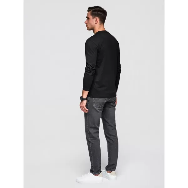  Herren-T-Shirt OMBRE OM-LSPT-0136 SCHWARZ 