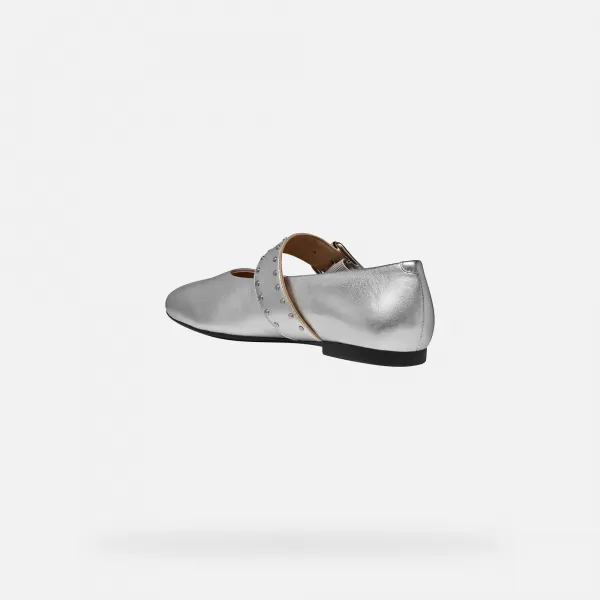  Ballerinas für Damen GEOX NEW PALMARIA G011977 SILBER 