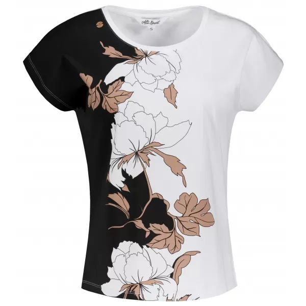  Damen-T-Shirt ALTISPORT HONESTA WEIß/SCHWARZ 