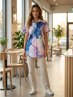 Premium-Shirt für Damen ALTISPORT VOJ/ALW117KOS01 BLAU/ROSA