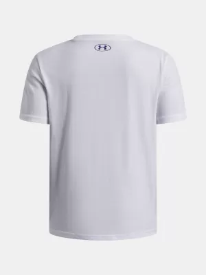 T-Shirt für Jungen UNDER ARMOUR B LOGO BLUR SS 6009280-100 WEIß