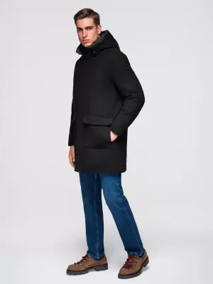 Herrenmantel OMBRE OM-COWC-0132 SCHWARZ
