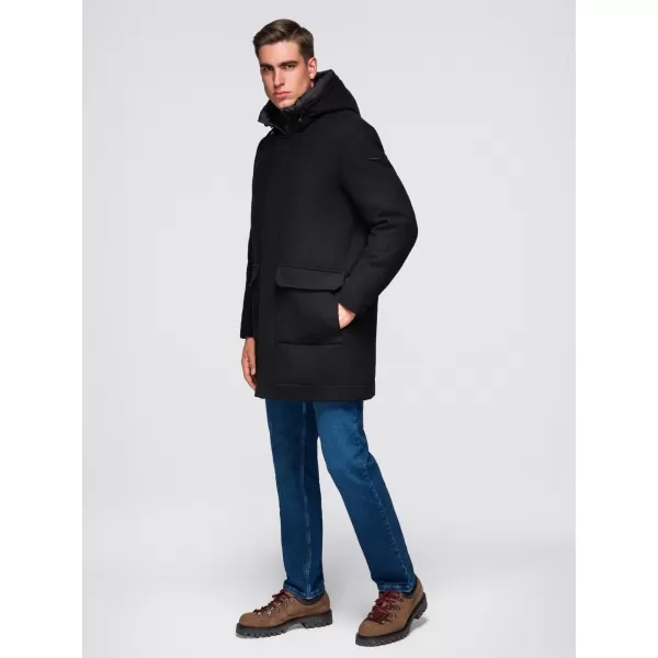  Herrenmantel OMBRE OM-COWC-0132 SCHWARZ 