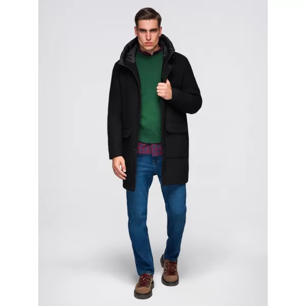 Herrenmantel OMBRE OM-COWC-0132 SCHWARZ 