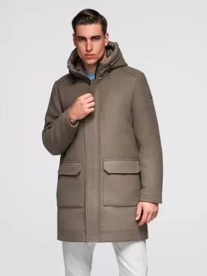 Herrenmantel OMBRE OM-COWC-0132 KHAKI