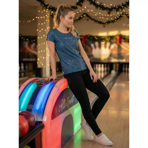  Premium-Weihnachts-T-Shirt für Damen ALTISPORT VOJ/ALWVN7TR06 BLAU 