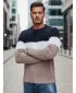 Herrenpullover DSTREET WX2321 BEIGE/DUNKELBLAU