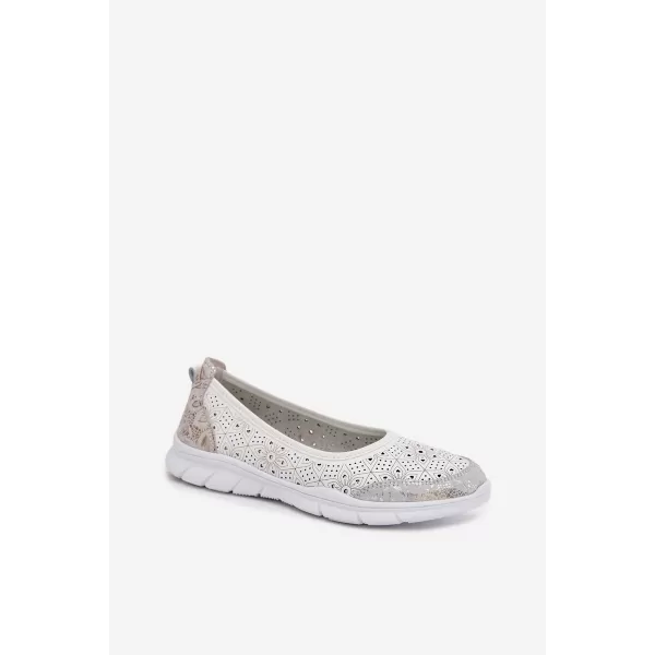  Ballerinas für Damen S.BARSKI GR61-5973 WEIß 