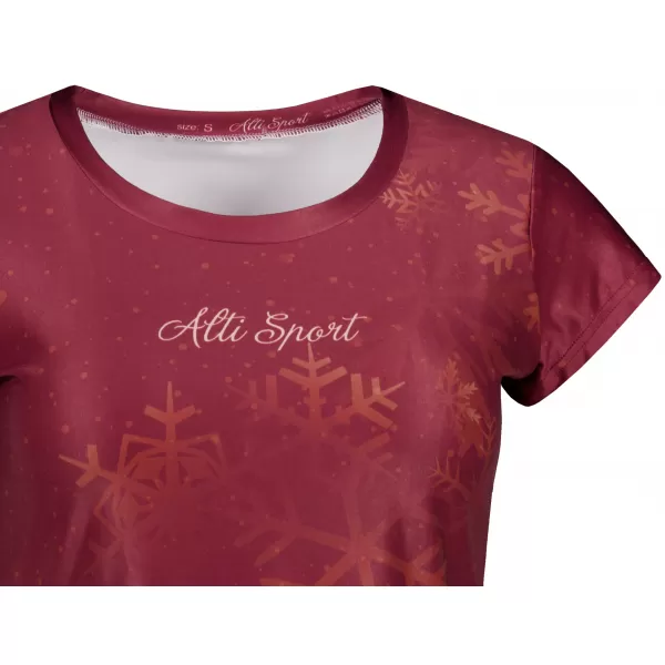  Premium-Weihnachts-T-Shirt für Damen ALTISPORT VOJ/ALWVN7TR06 ROT 