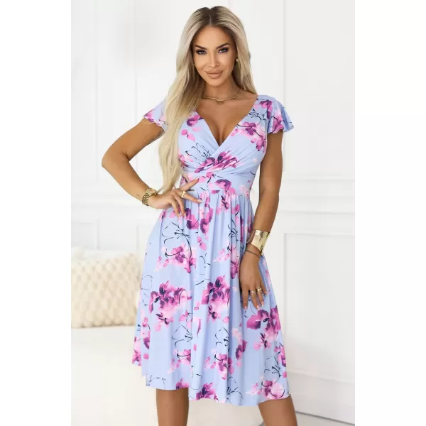  Kleid NUMOCO 425-14 BLAU MIT BLUMEN 