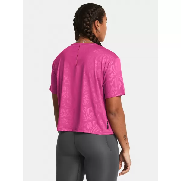  Damen-T-Shirt UNDER ARMOUR VANISH ENERGY EMBOSS CROP SS 1383640-686 ROSA 