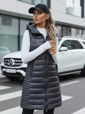 Dámská vesta DSTREET TY5254 TMAVĚ ŠEDÁ